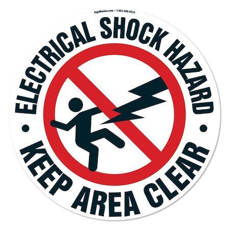 Electrical Shock Hazard 16in Non-Slip Floor Marker, 3PK